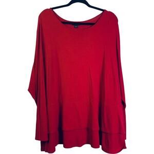 J. Jill Blouse Top Wide Neck Weaver‎ Collection Plus Size Double Ruffle Peplum